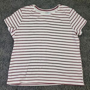 Croft and Barrow Striped Short Sleeve Classic Tee Womans Plus Size Shirt XXL  Gr